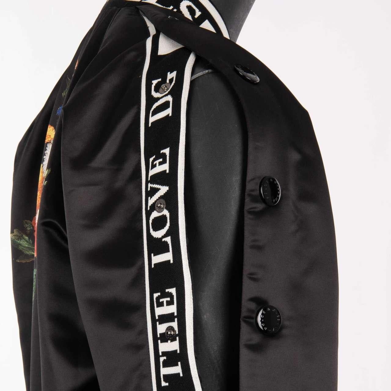 Dolce & Gabbana Wide Fit Baroque Jacket with Angel and Flowers Print Black 50 For Sale 3