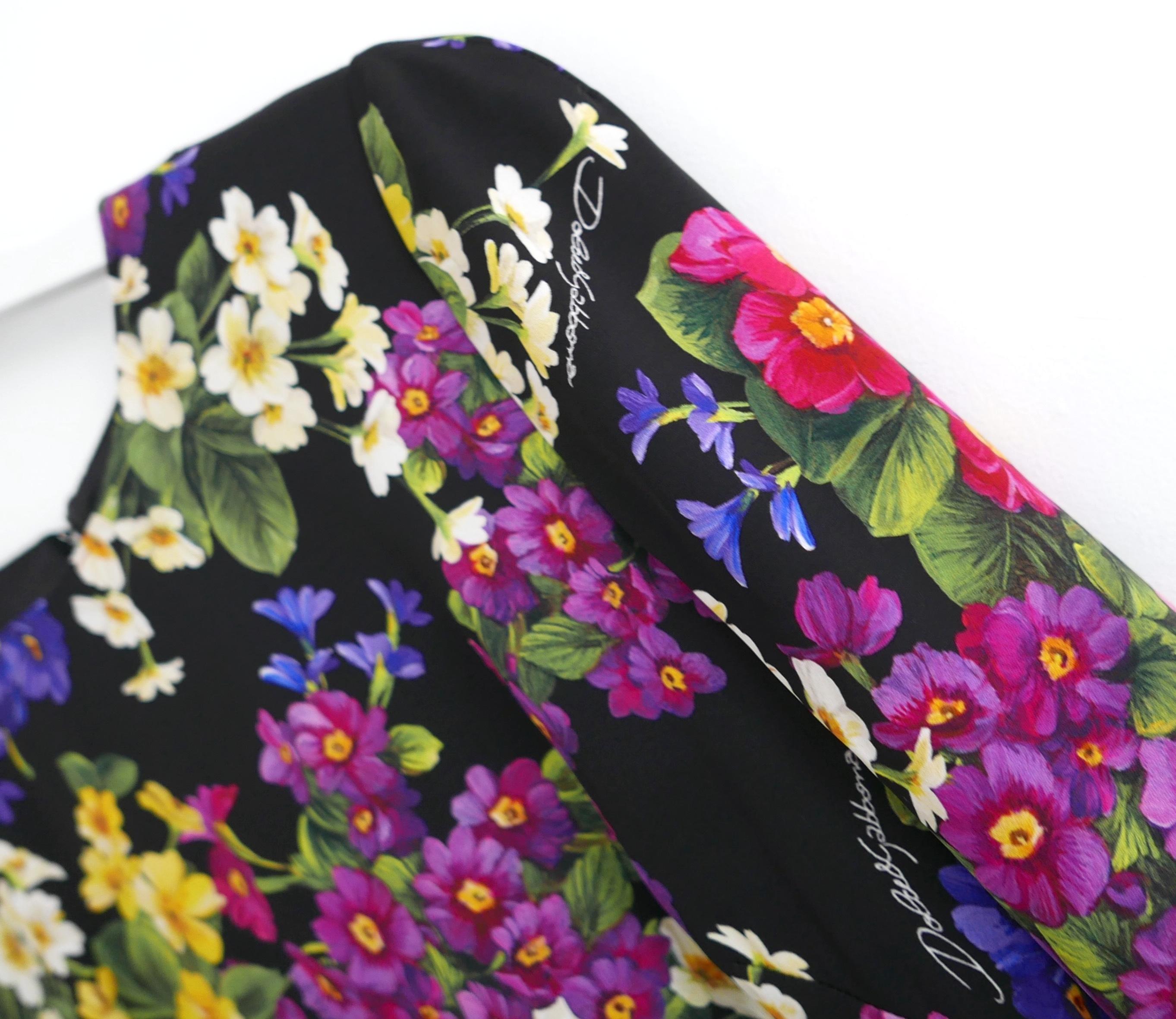 Gray Dolce & Gabbana Wild Rose Print Sheath Dress For Sale