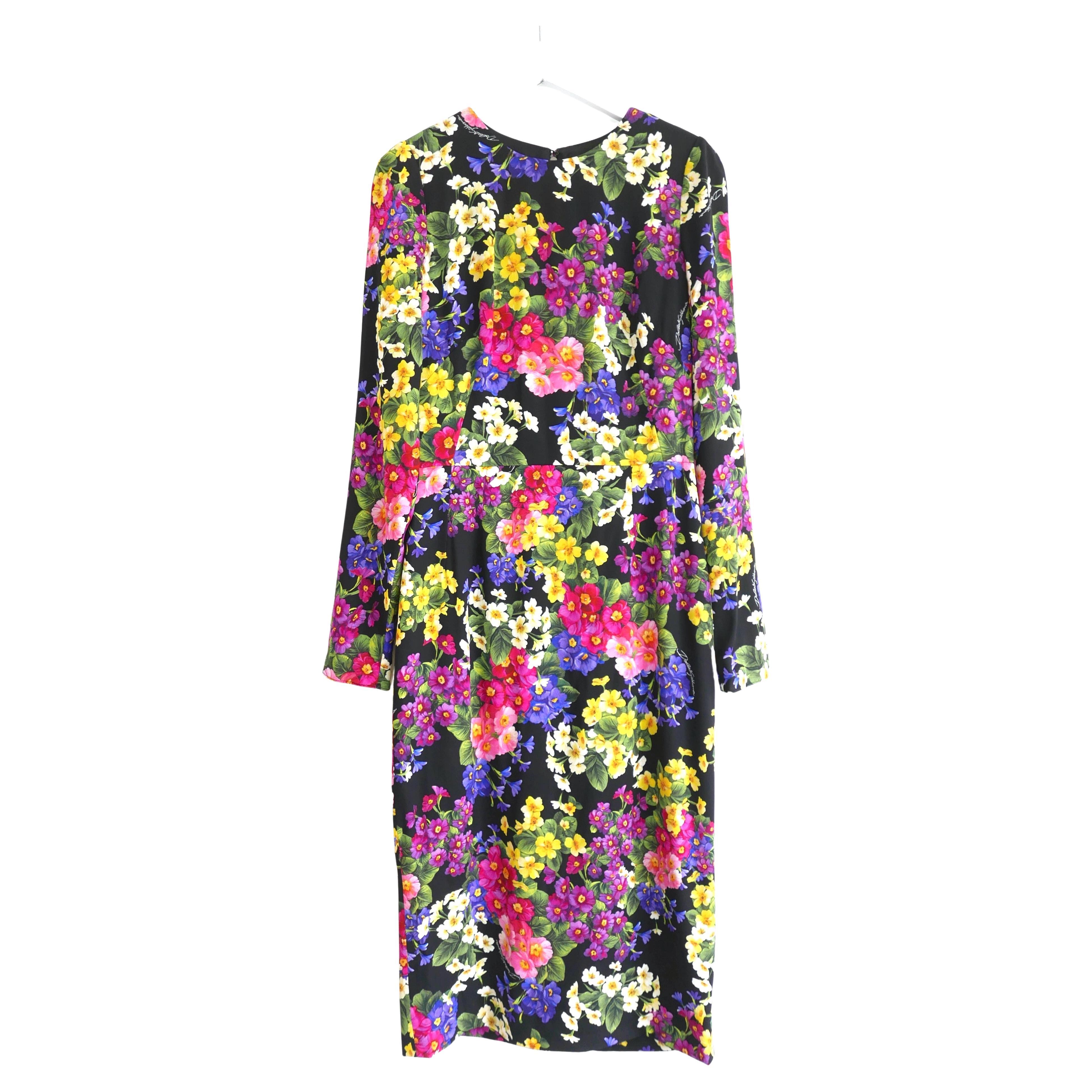Dolce & Gabbana Wild Rose Print Sheath Dress For Sale