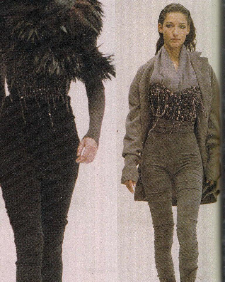 Black Dolce & Gabbana wine cotton oversized blouse and ruched pants, fw 1990