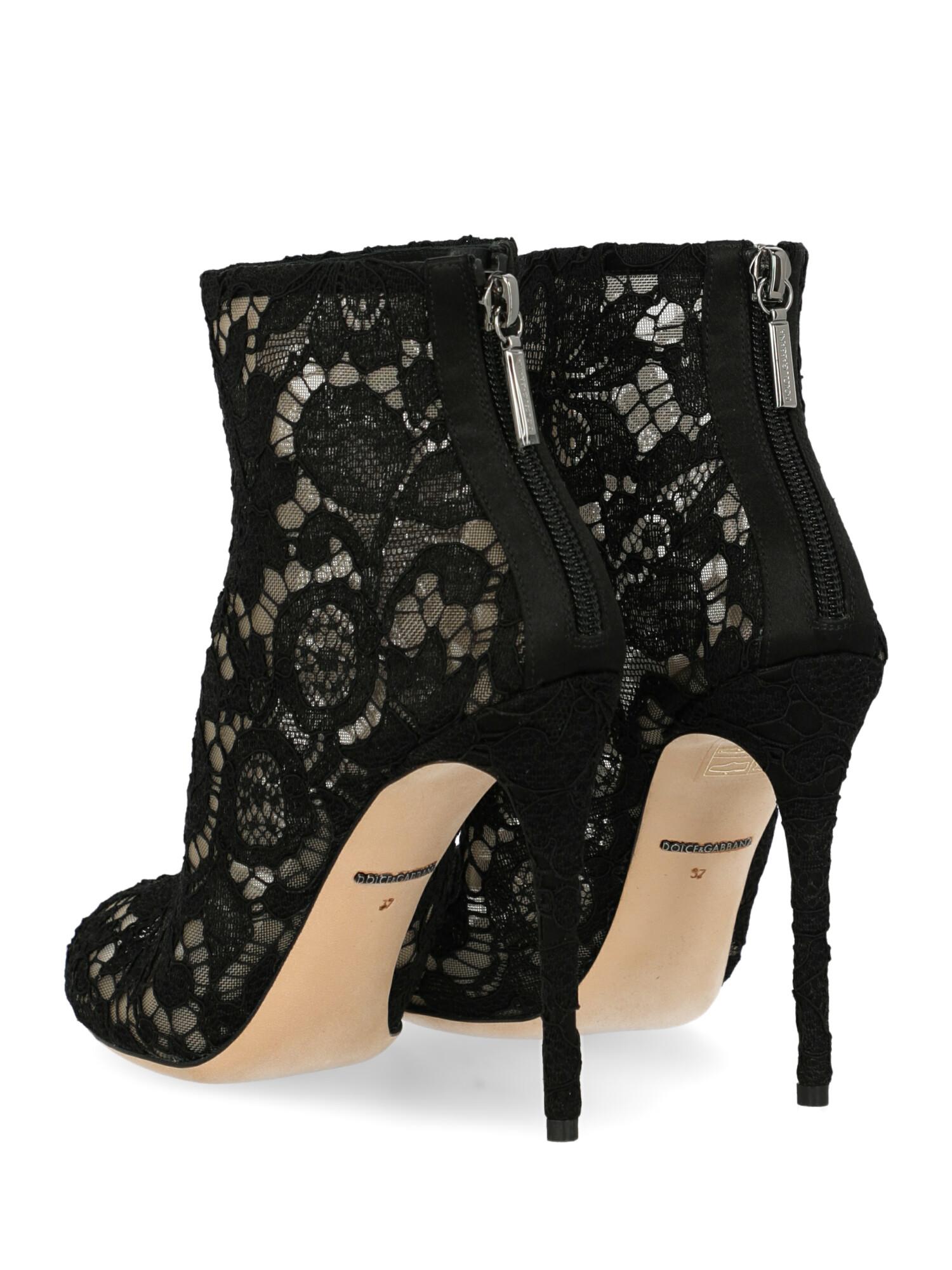 Women's Dolce & Gabbana Woman Ankle boots Beige, Black IT 37 For Sale