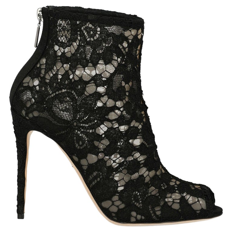 Dolce and Gabbana Woman Ankle boots Beige, Black IT 37 For Sale at 1stDibs