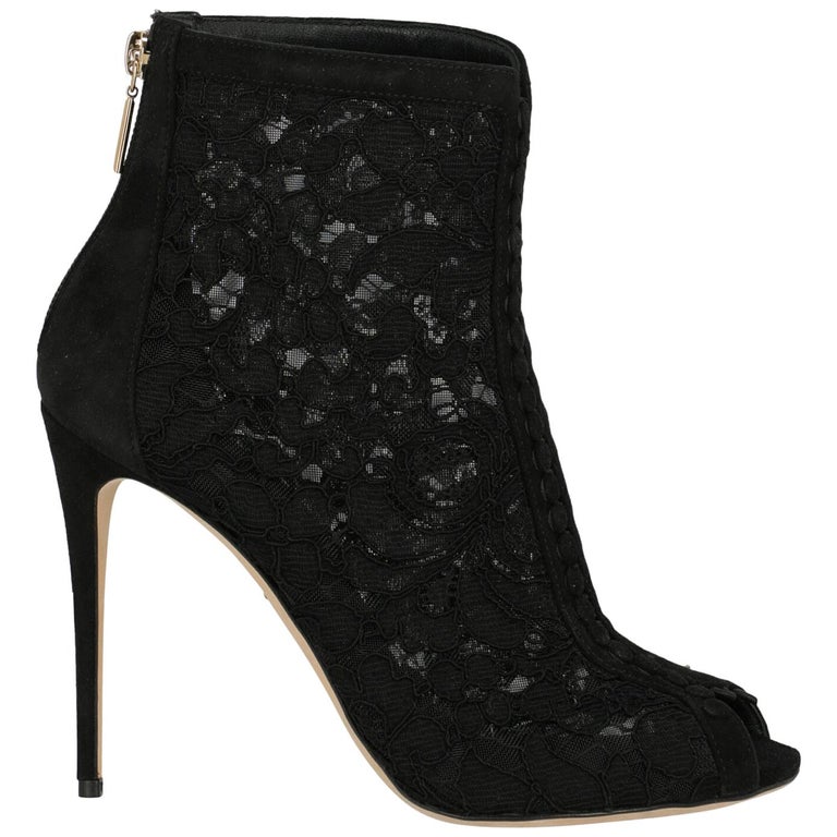 Dolce and Gabbana Woman Ankle boots Black IT 37 For Sale at 1stDibs