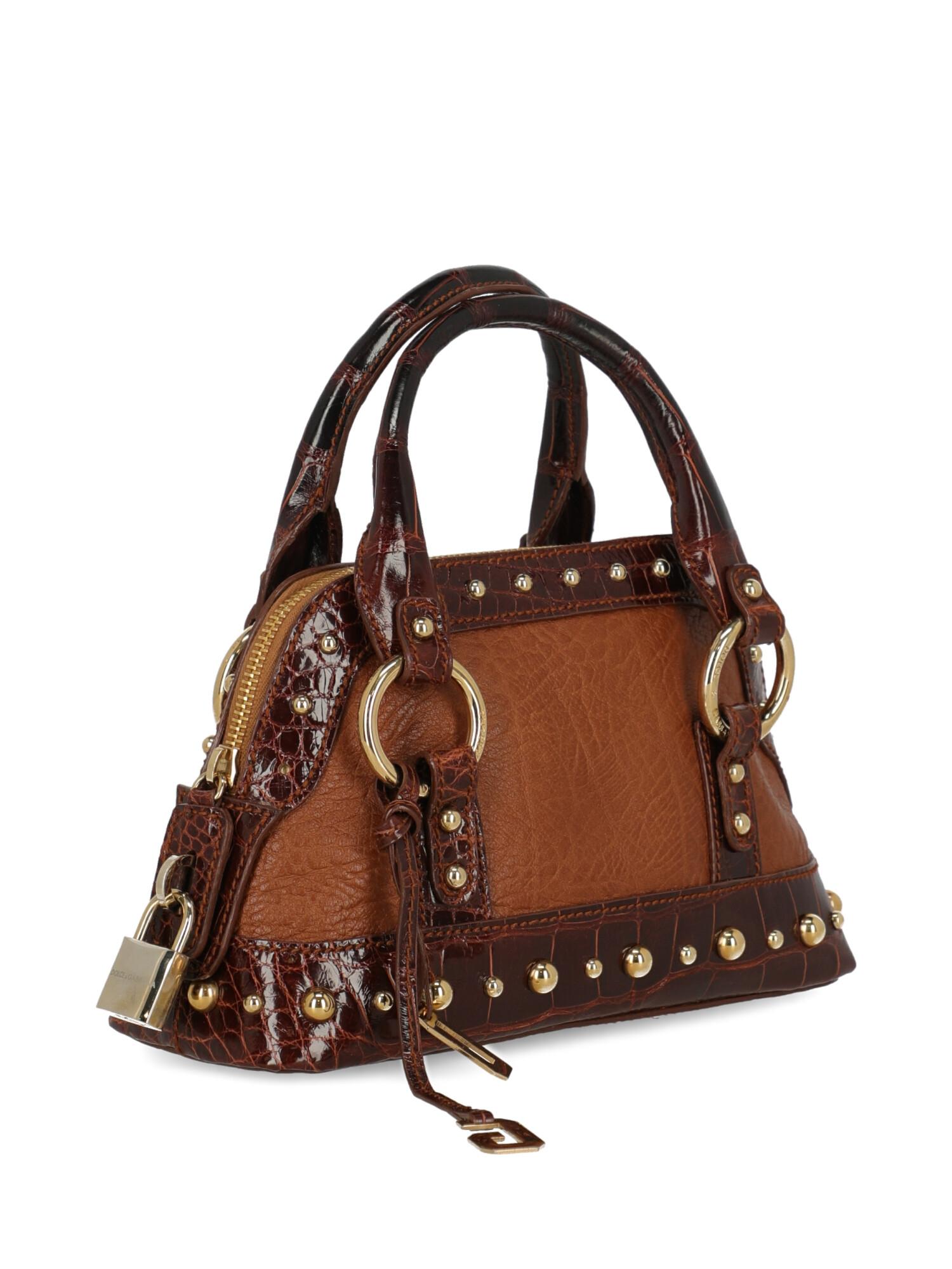 Dolce & Gabbana Woman Handbag Brown Leather In Good Condition For Sale In Milan, IT