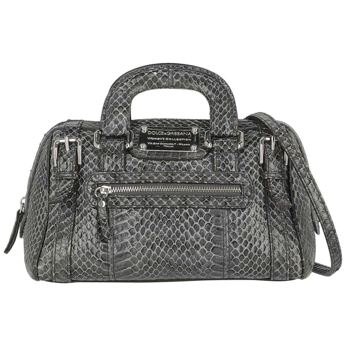Dolce & Gabbana Woman Handbag Grey Leather For Sale