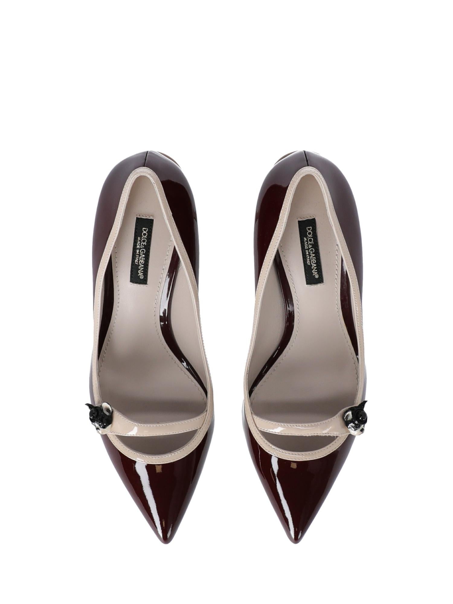 Dolce & Gabbana Woman Pumps Beige, Burgundy EU 37 In Excellent Condition For Sale In Milan, IT