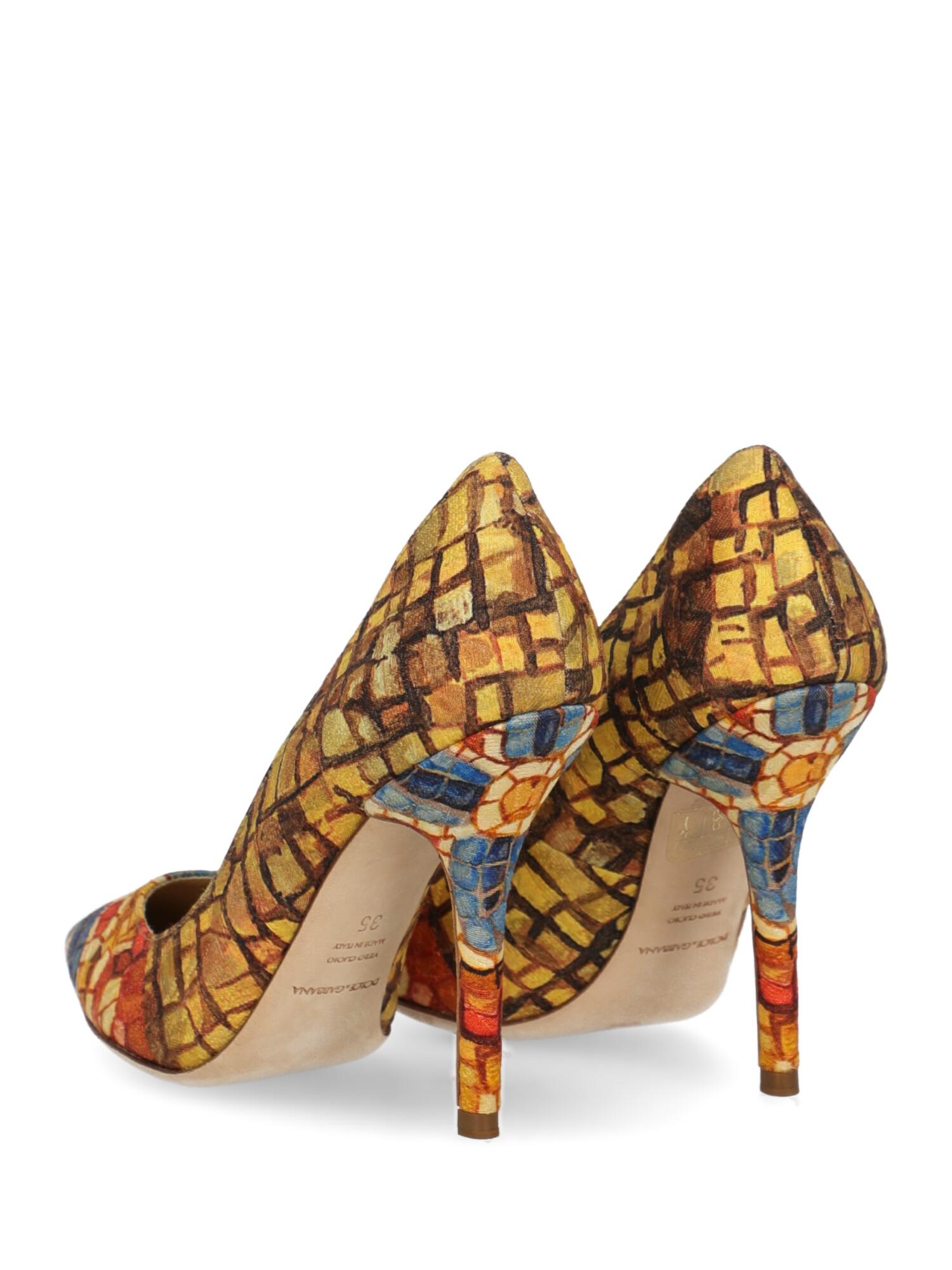 Brown Dolce & Gabbana Woman Pumps Blue Fabric IT 35 For Sale