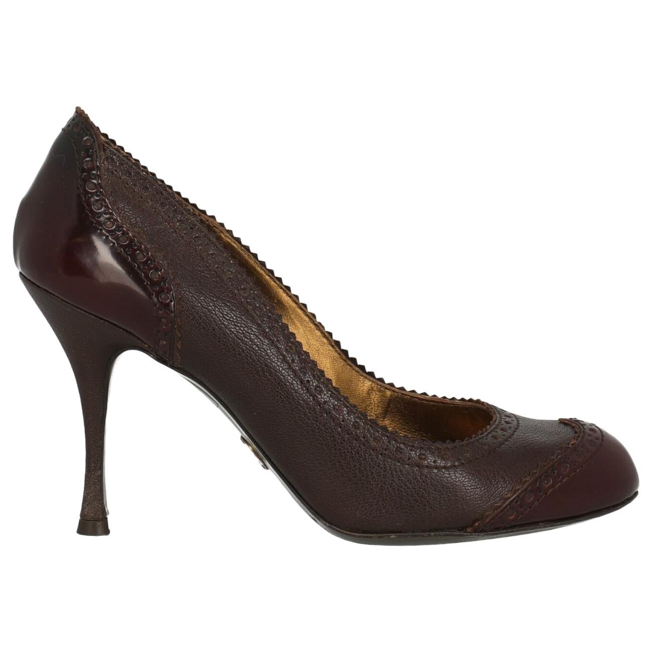 Dolce & Gabbana Woman Pumps Brown Leather IT 36.5 For Sale