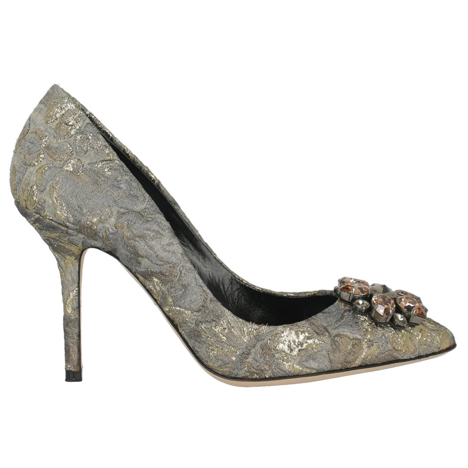 Dolce & Gabbana Woman Pumps Gold Fabric IT 38 For Sale