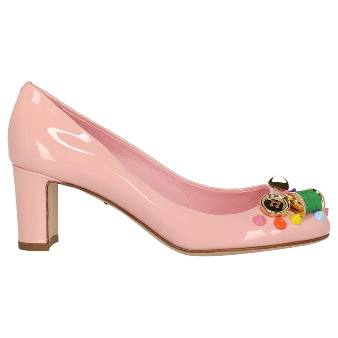 Dolce & Gabbana Woman Pumps Pink Leather IT 35 For Sale