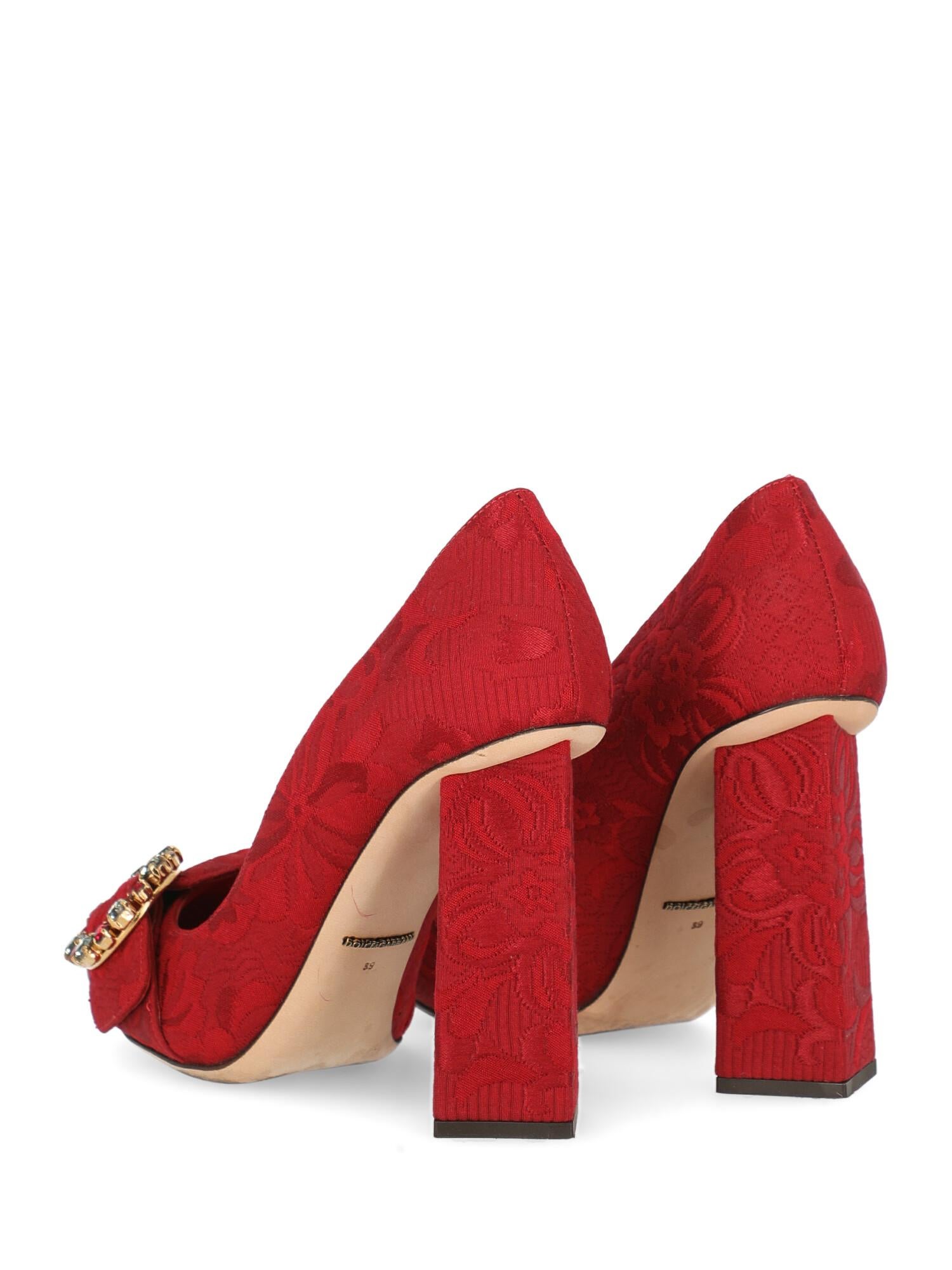 Women's Dolce & Gabbana Woman Pumps Red Fabric IT 39 For Sale