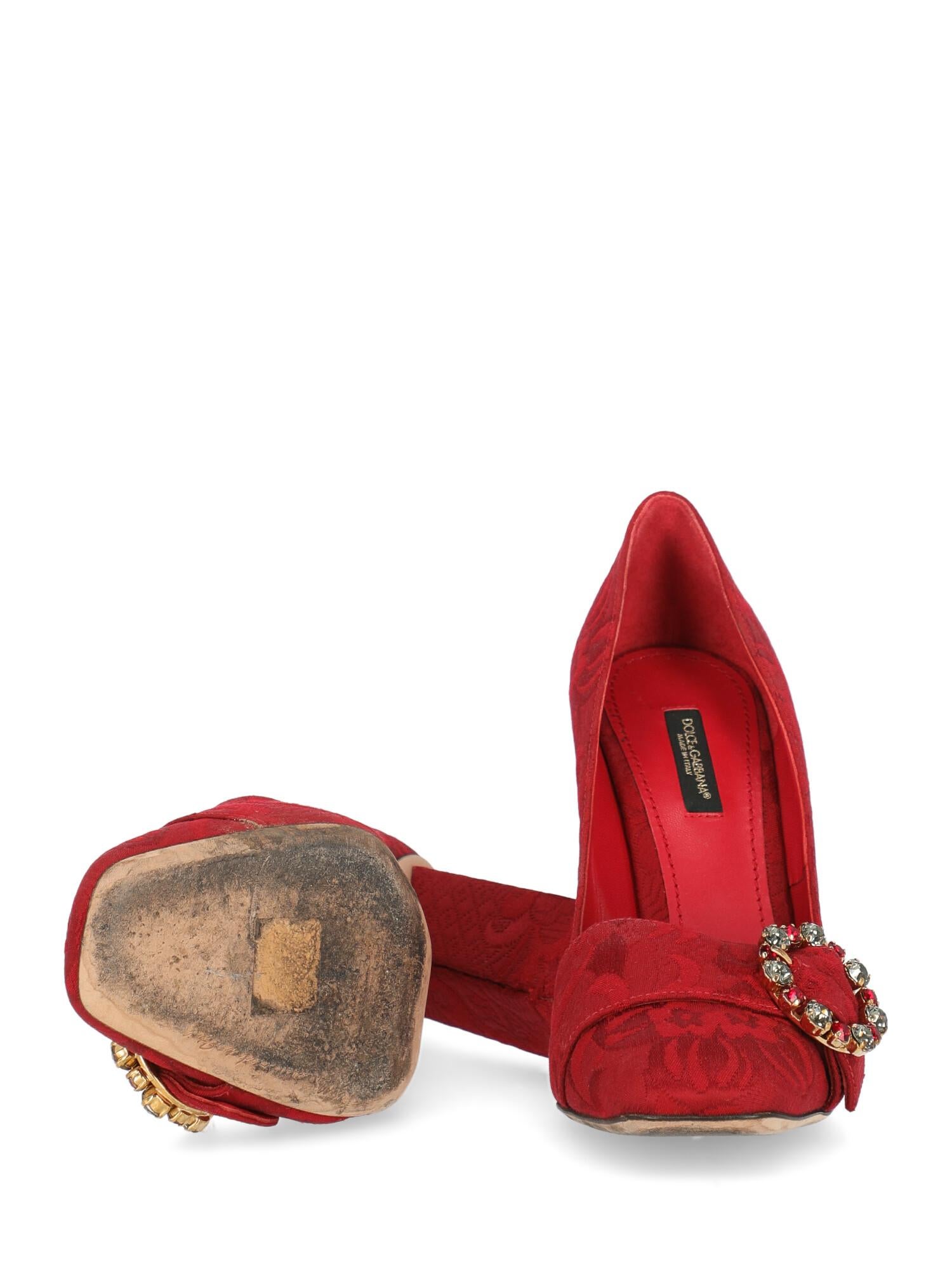 Dolce & Gabbana Woman Pumps Red Fabric IT 39 For Sale 1