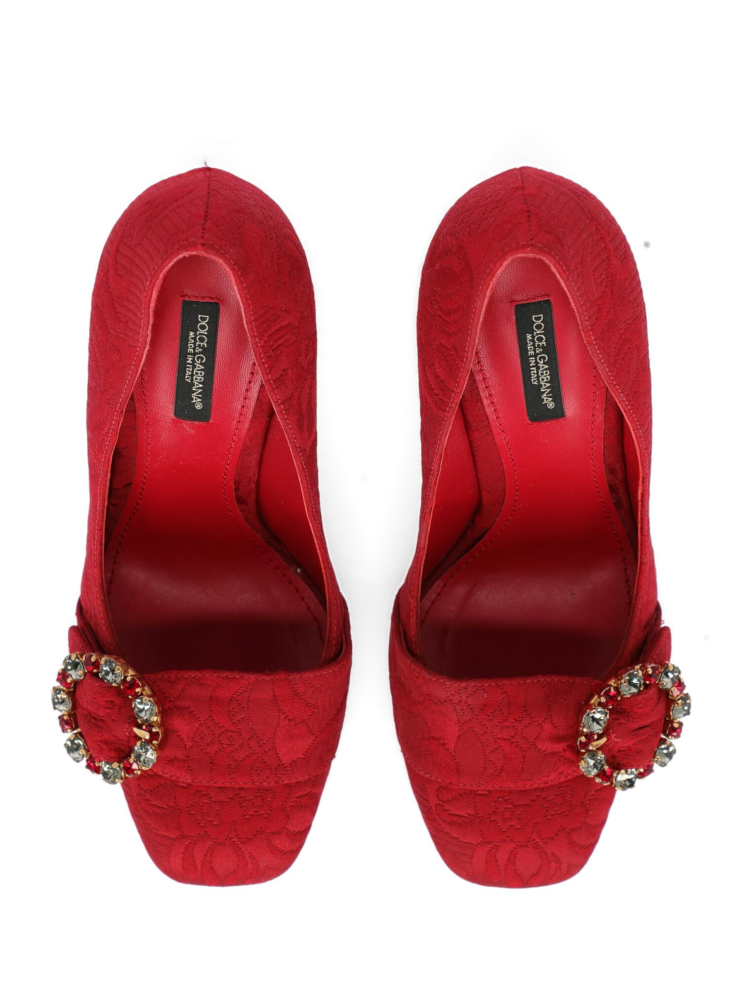 Dolce & Gabbana Woman Pumps Red Fabric IT 39 For Sale 2