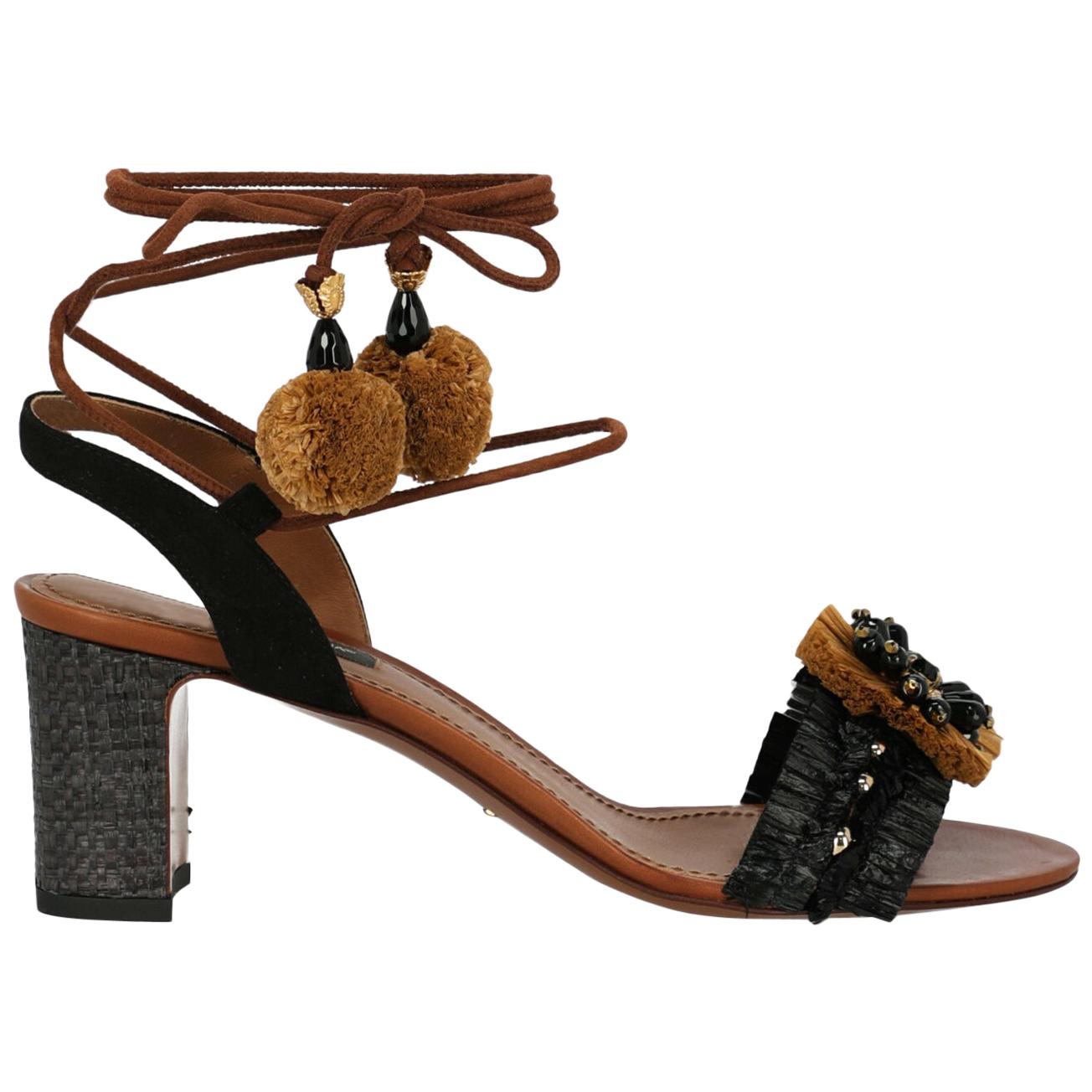 Dolce & Gabbana Woman Sandals Black IT 37 For Sale