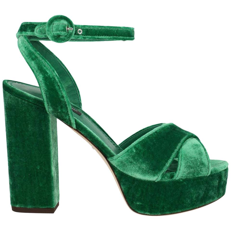 Dolce and Gabbana Woman Sandals Green IT 36 For Sale at 1stDibs