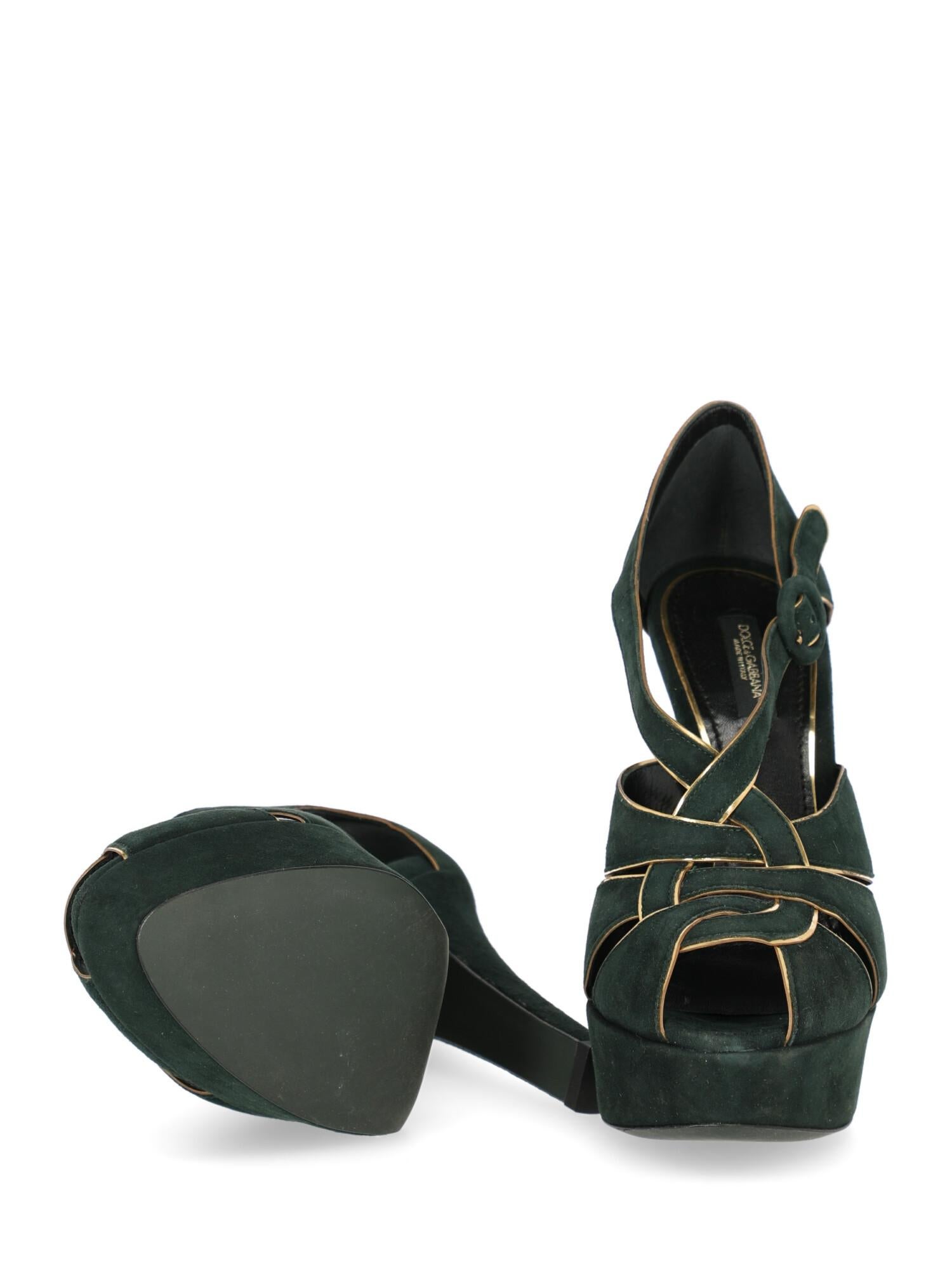 Women's Dolce & Gabbana Woman Sandals Green Leather IT 38 For Sale