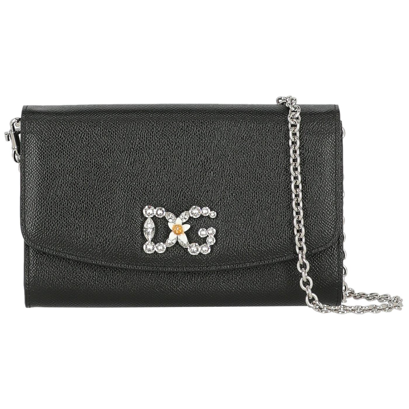 Dolce & Gabbana Woman Shoulder bag Wallet On Chain Black Leather