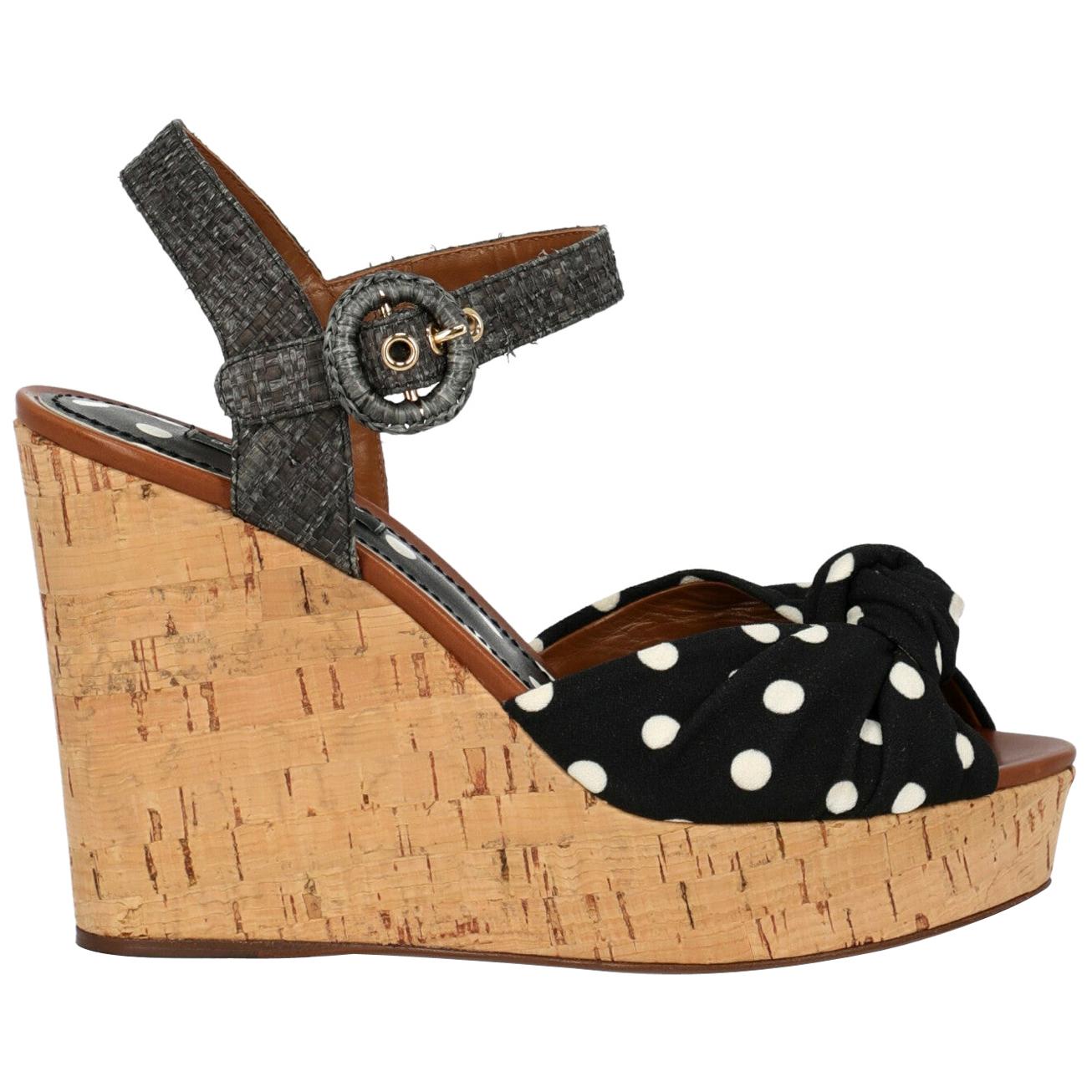 Dolce & Gabbana Woman Wedges Black Fabric IT 36 For Sale