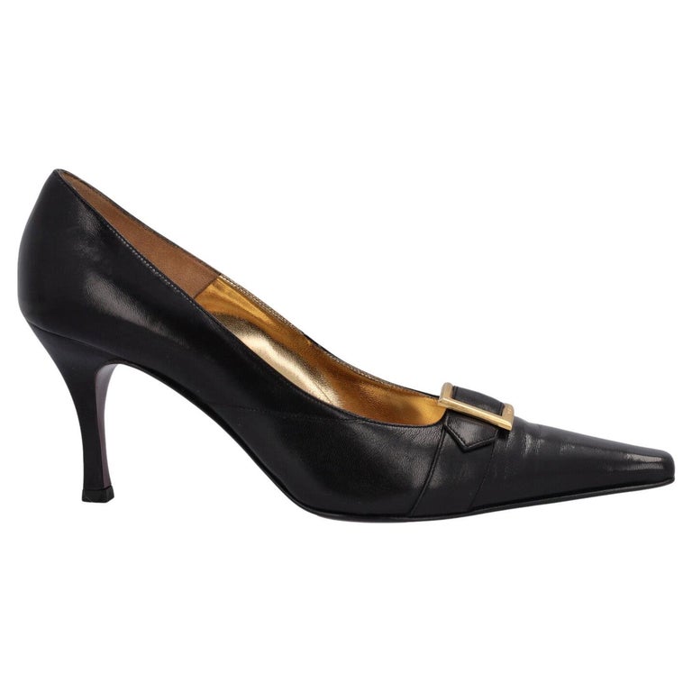 Dolce and Gabbana Women Pumps Black Leather EU 40 For Sale at 1stDibs