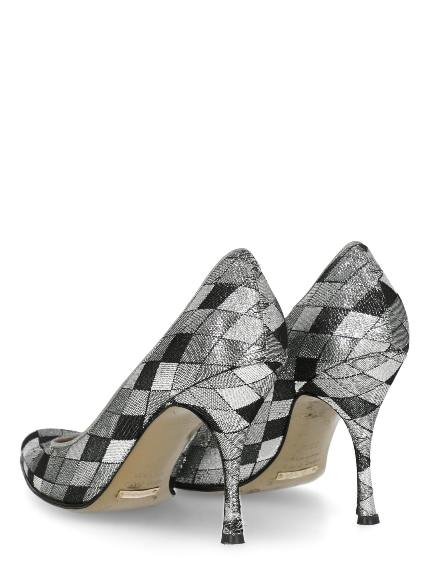Dolce & Gabbana  Women   Pumps  Black, Silver Synthetic Fibers EU 39.5 In Good Condition For Sale In Milan, IT