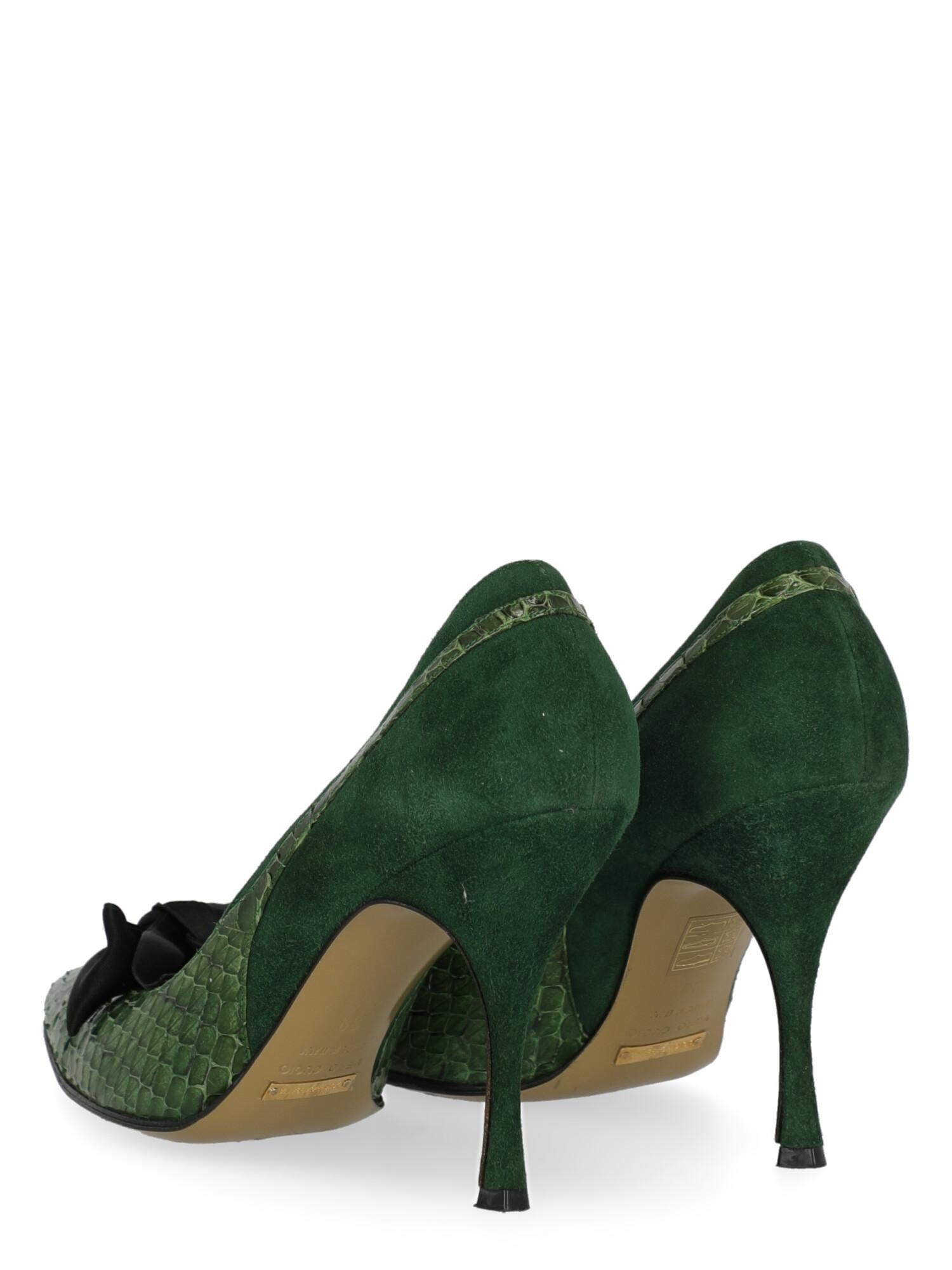Black Dolce & Gabbana  Women   Pumps  Green Leather EU 39 For Sale