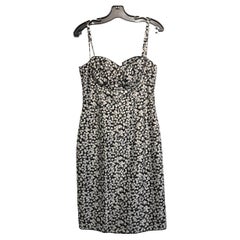 Dolce & Gabbana Women´s Black and White Silk Dress Size 44