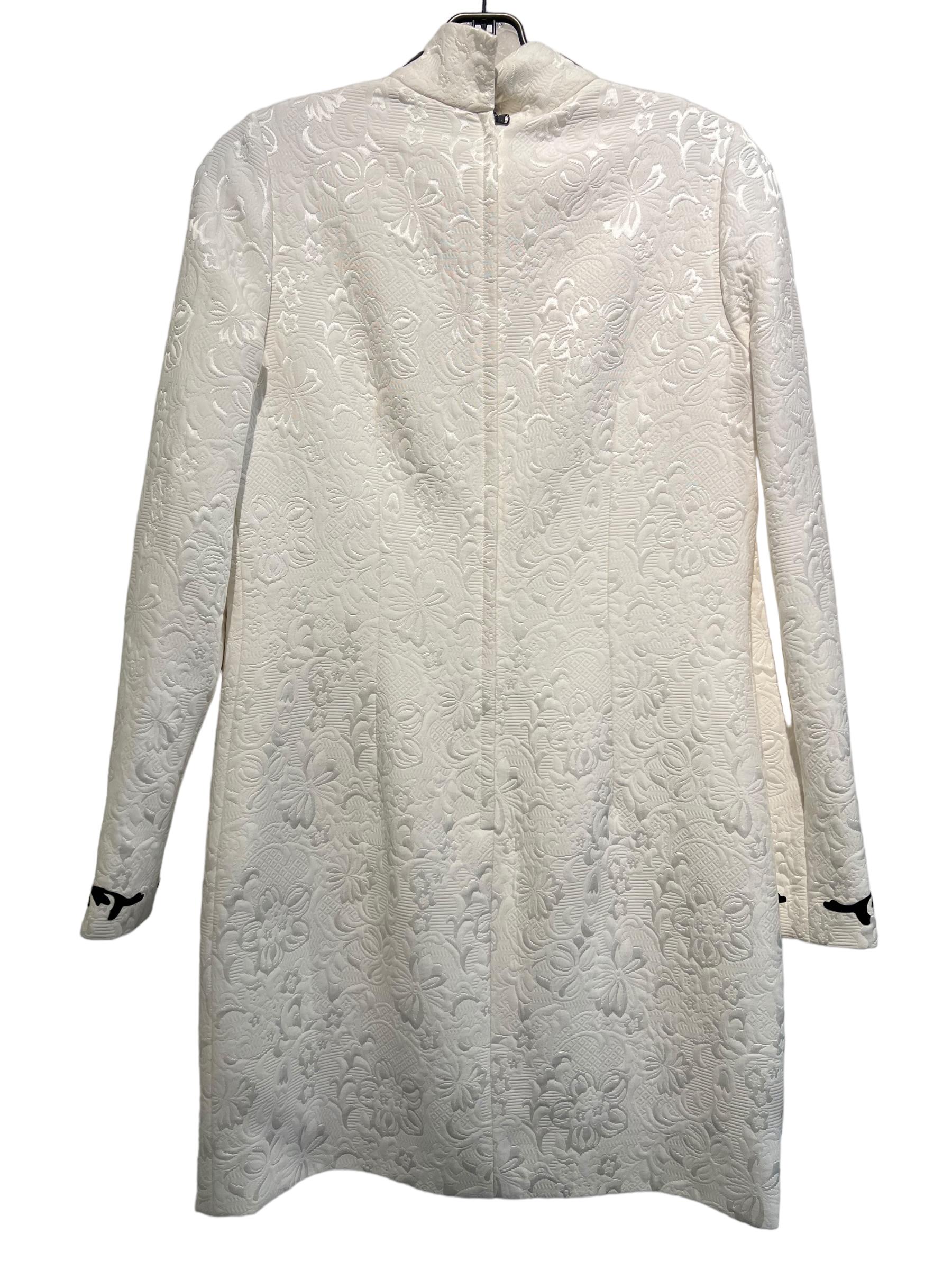 Gray Dolce & Gabbana Women´s Embroidered Off-White Long Sleeve Dress