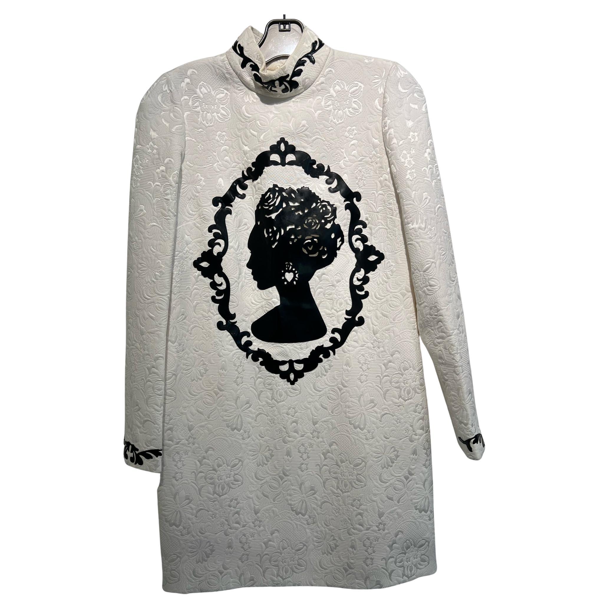 Dolce & Gabbana Women´s Embroidered Off-White Long Sleeve Dress