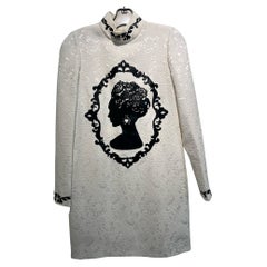 Dolce & Gabbana Women´s Embroidered Off-White Long Sleeve Dress