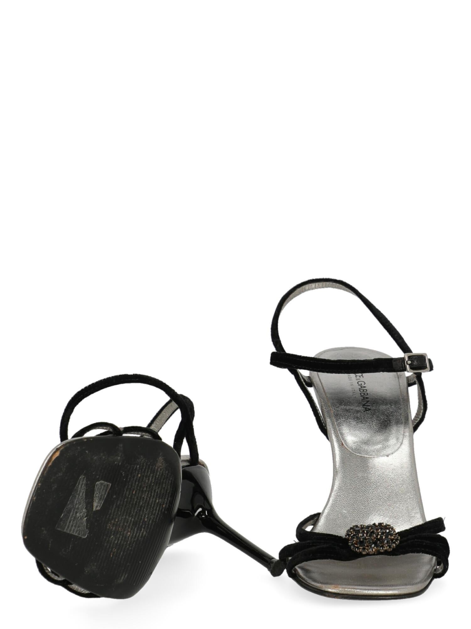 Dolce & Gabbana  Women   Sandals  Black Fabric EU 39 In Fair Condition For Sale In Milan, IT
