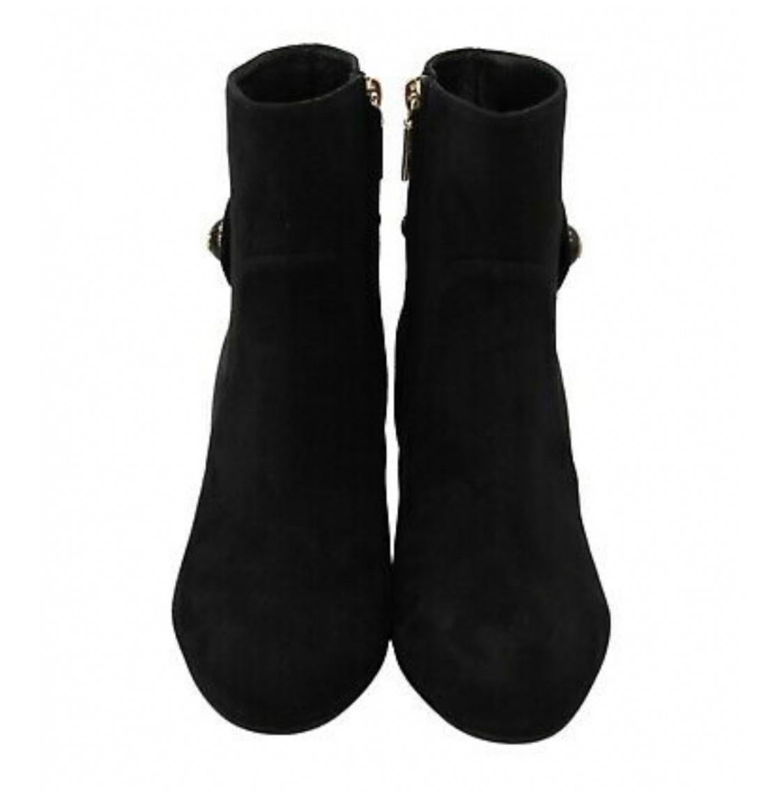 Women's DOLCE & GABBANA Women Shoes Black Suede Mid Calf Boots Zipper EU39, UK6 For Sale