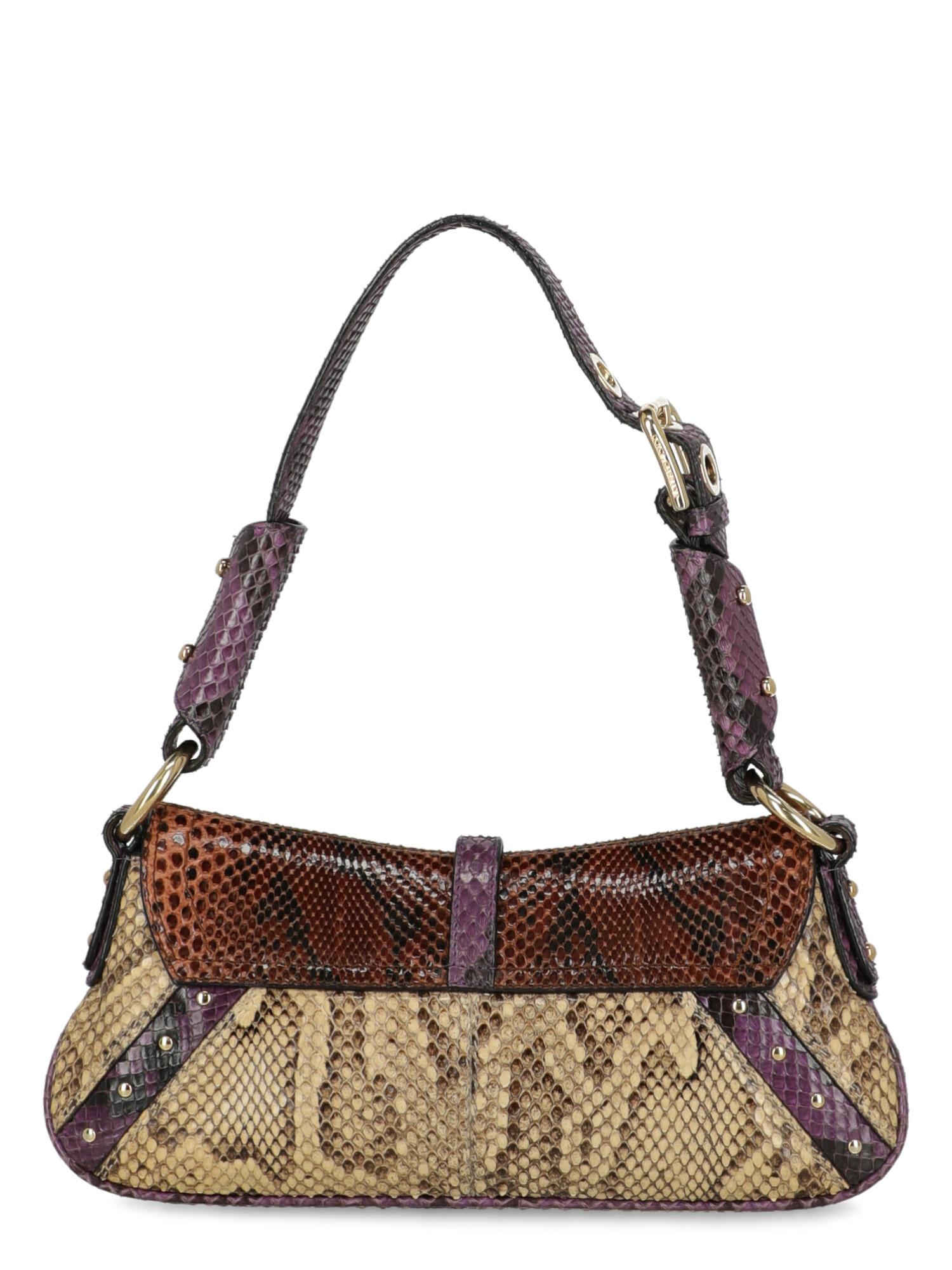 Dolce & Gabbana  Women   Shoulder bags  Beige, Brown, Purple Leather  In Good Condition For Sale In Milan, IT