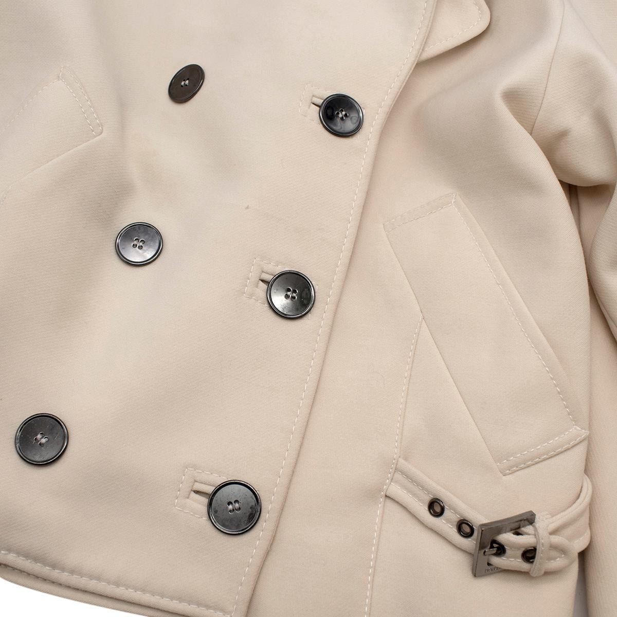 designer double breasted jacket beige