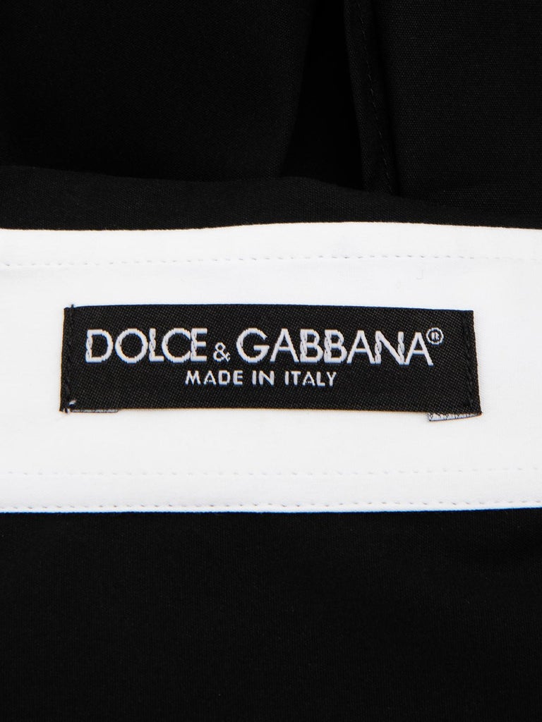 Dolce and Gabbana Women's Black Button Up Shirt with Contrast Collar ...