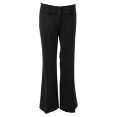 Dolce & Gabbana Women's Black Wide Leg Virgin Wool Trousers