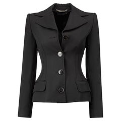 Dolce & Gabbana Women's Black Wool Single Breasted Fitted Blazer