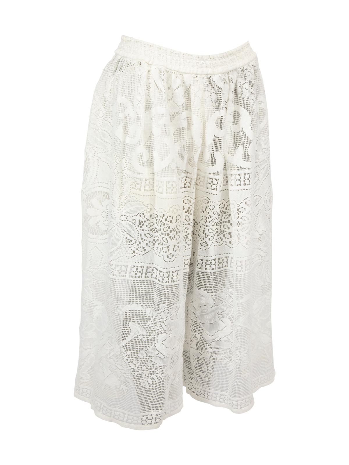 CONDITION is Never worn, with tags. No visible wear to culottes is evident on this new Dolce & Gabbana designer resale item. Details White Crochet Wide leg Made in ITALY Composition 90% COTTON, 10% POLYAMIDE Care instructions: Professional dry clean
