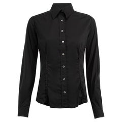 Dolce & Gabbana Women's D&G Black button up lace trim blouse