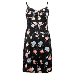 Dolce & Gabbana Women's D&G Black Silk Floral Pattern Slip Dress