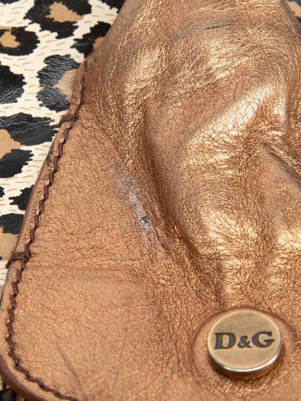 Dolce & Gabbana Women's D&G Bronze Leather Leopard Print Tote 3