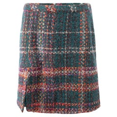 Dolce & Gabbana Damen D&G Grüner getönter Tartan-Minirock