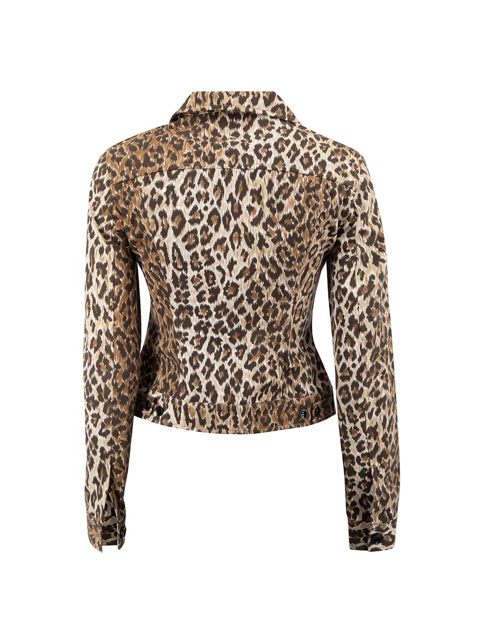 Dolce & Gabbana Women's D&G Leopard Print Denim Jacket In Good Condition In London, GB