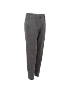 Dolce & Gabbana Women's Grey Plaid Slim Fit Trousers