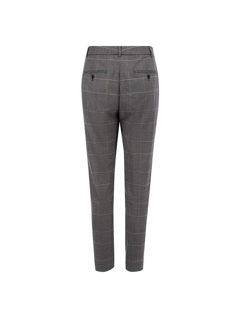grey and red plaid pants