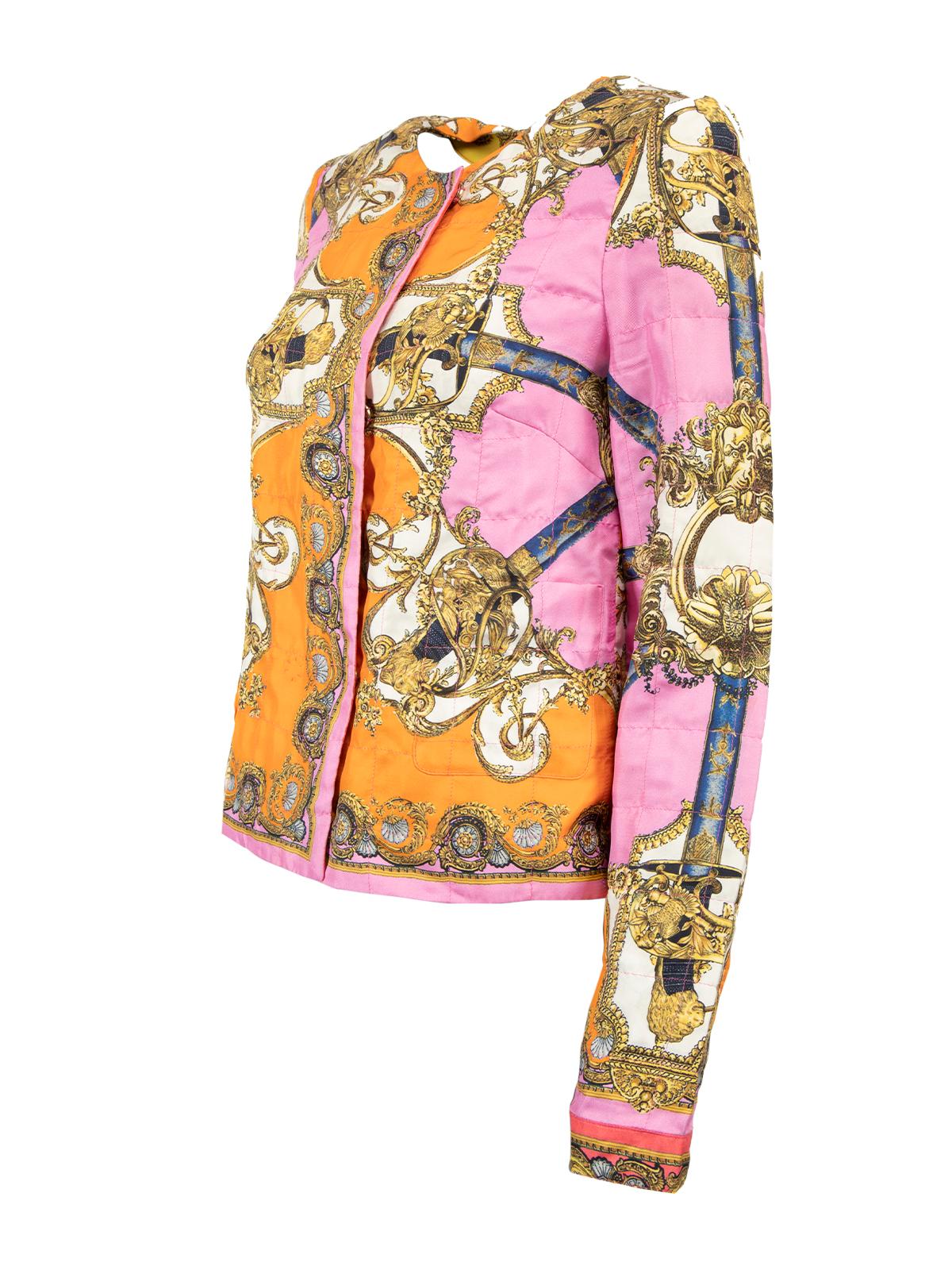 Dolce & Gabbana Damen Mehrfarbige leichte Jacke mit Taschen im Angebot 1