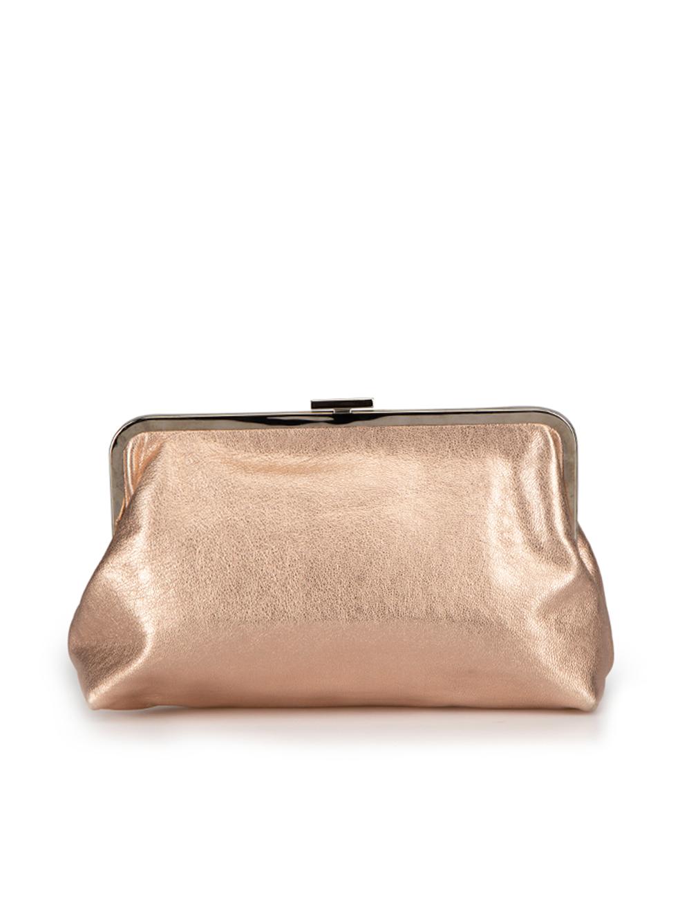 pink metallic clutch bag