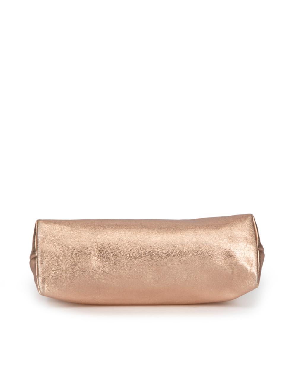 Dolce & Gabbana Women's Pink Metallic Leather Clutch In Good Condition In London, GB