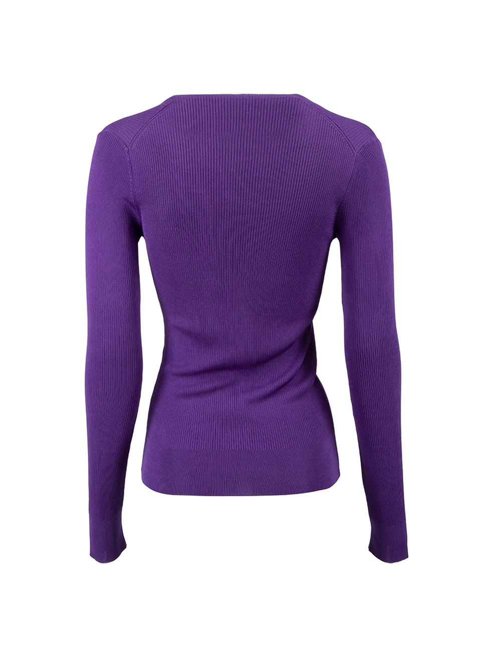 Dolce & Gabbana Women's Purple Knitted Cardigan In Good Condition In London, GB