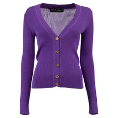 Dolce & Gabbana Women's Purple Knitted Cardigan