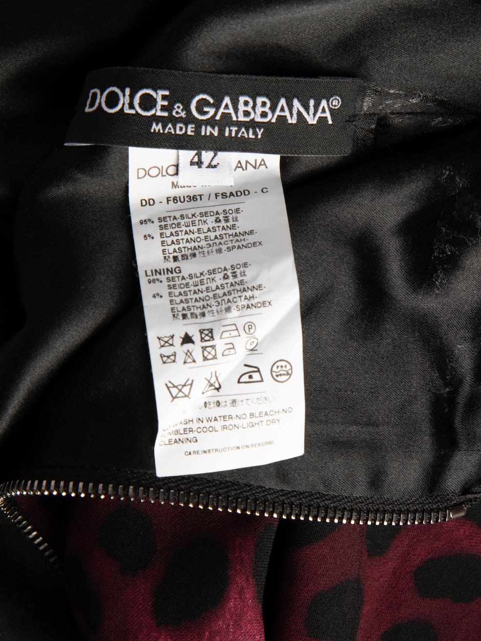 Dolce & Gabbana Women's Purple Leopard Print 3/4 Sleeve Dress 1